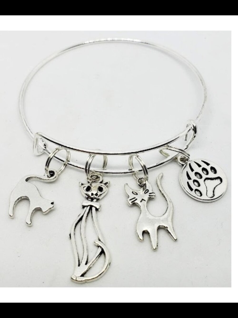 New adjustable charm slider bracelet cats - Picture 2 of 2